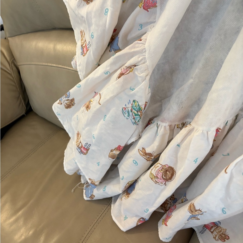 Vintage Beatrix Potter Quiltex Baby Quilt, crib sheet, crib ruffle rare 90’s Y2K - Picture 13 of 16